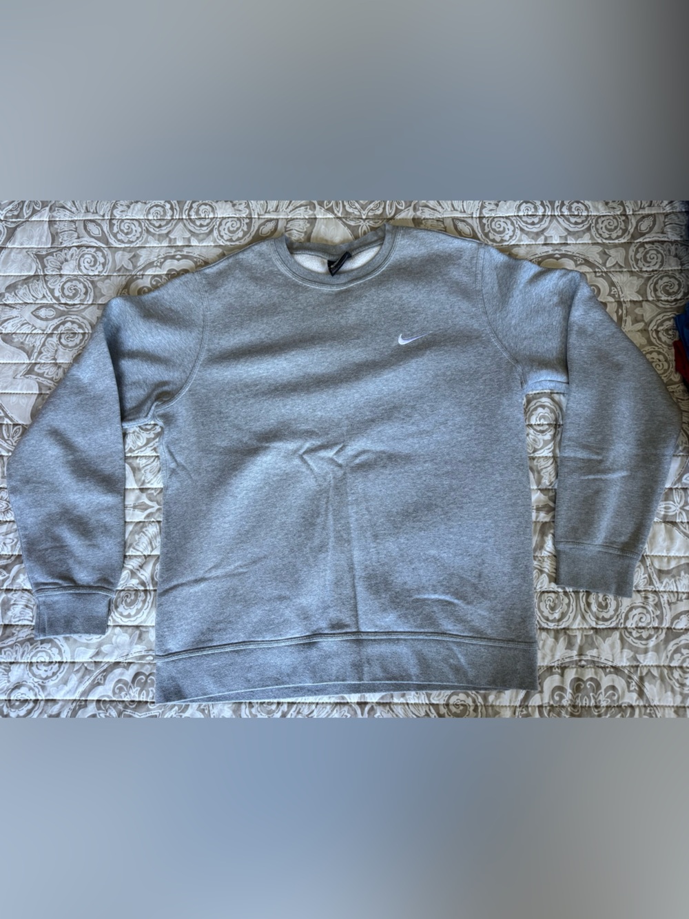Nike Light Gray Crewneck Sweatshirt with White Swoosh